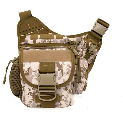 Outdoor saddle photography bag with camouflage pattern and shoulder strap for SLR cameras