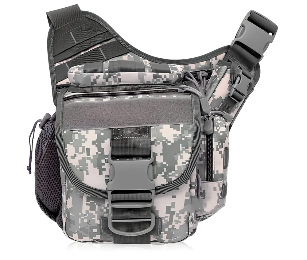 Outdoor saddle photography bag with camouflage pattern and shoulder strap for SLR cameras