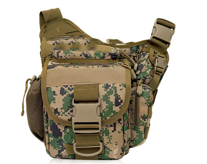 Outdoor saddle photography bag with camouflage pattern and shoulder strap for SLR cameras