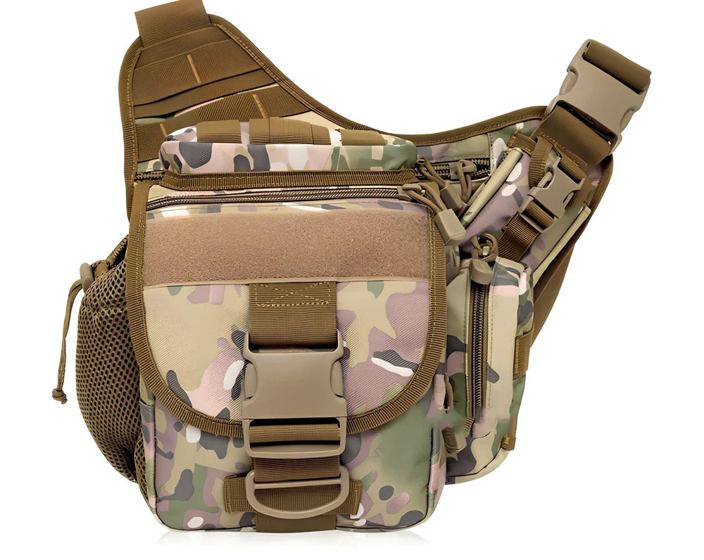 Outdoor saddle photography bag with camouflage pattern and shoulder strap for SLR cameras