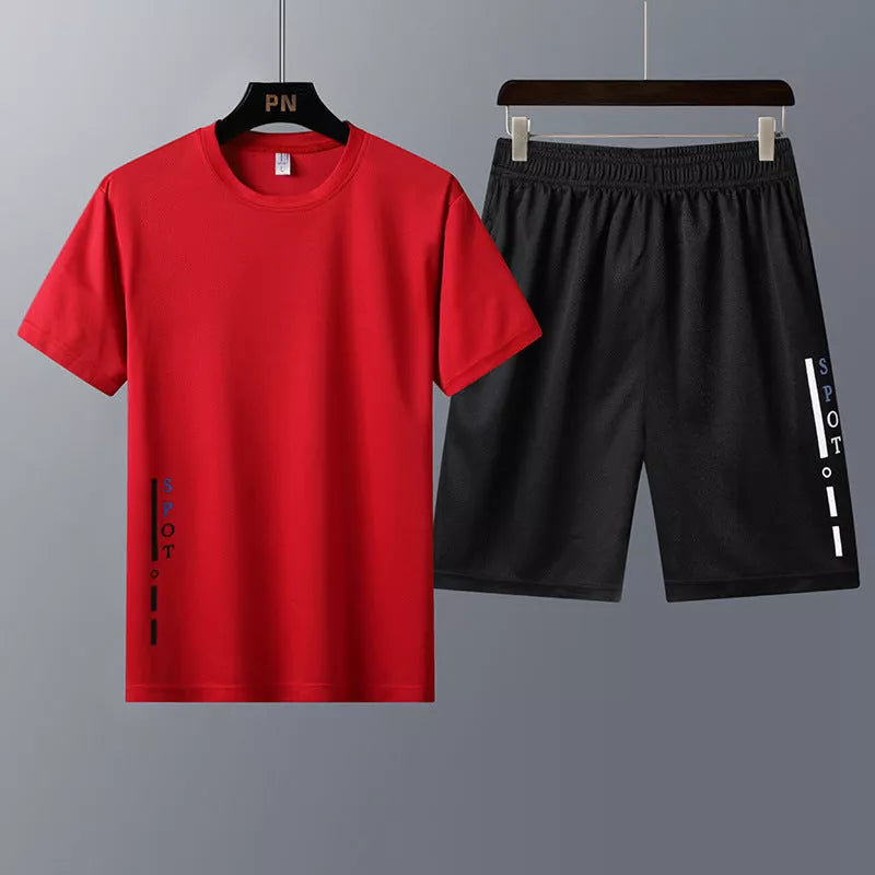 Youth Trend Two-Piece Sportswear Set in Korean Style for Summer