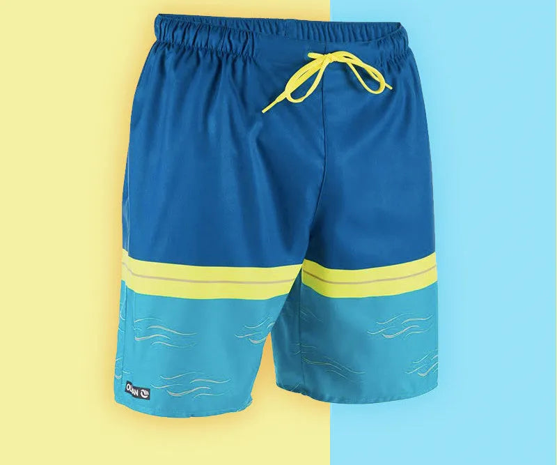 Men's Quick-Drying Surfing Beach Shorts with Mesh Lining Waterproof Anti-Friction Two-Way Material Sizes S-XXL Blue Hawaii Dark Blue Blue Stripes Black Stripes