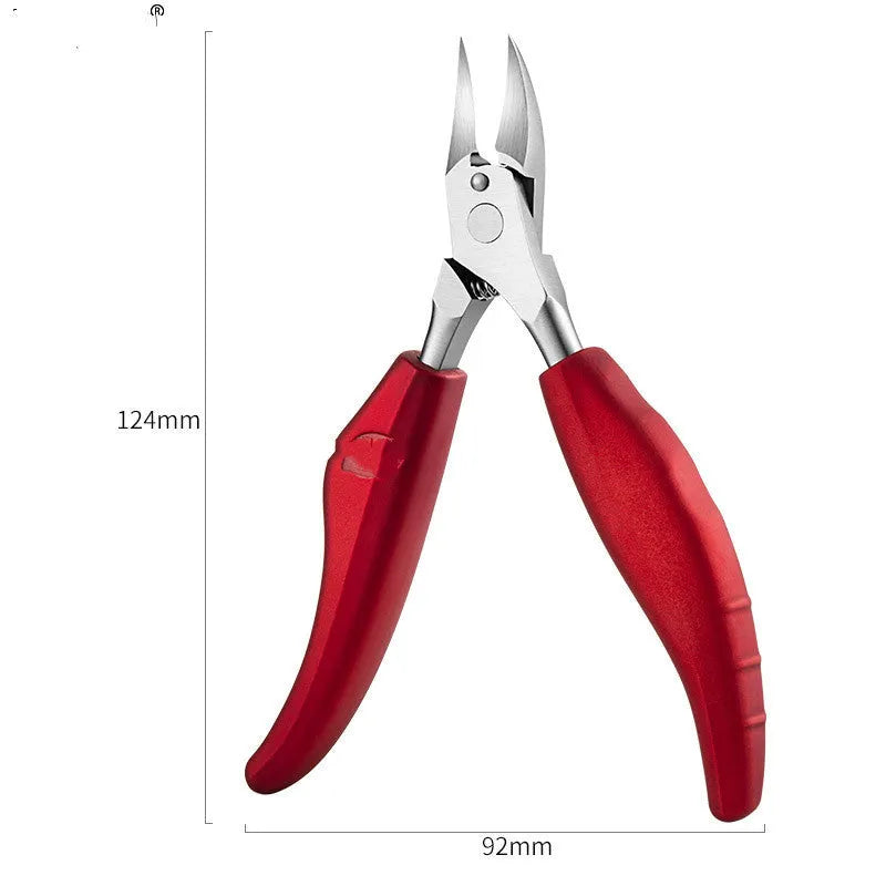 Stainless steel nail clippers set with coloured ABS handles and olecranon dead skin scissors