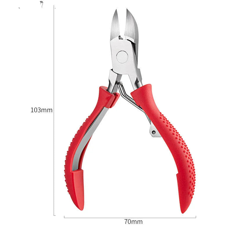Stainless steel nail clippers set with coloured ABS handles and olecranon dead skin scissors