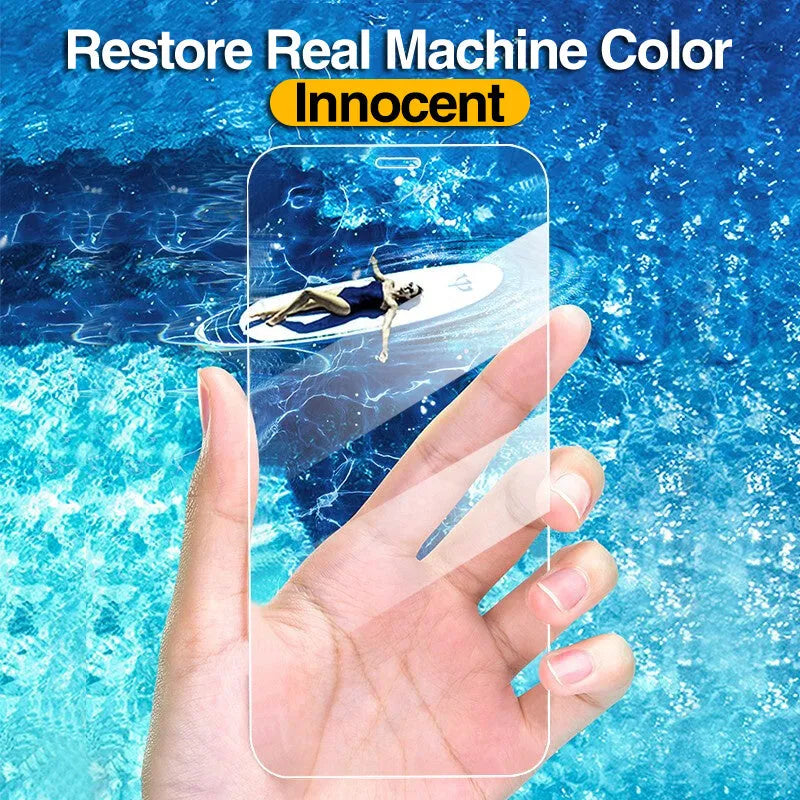 4-piece tempered glass screen protector for iPhone with anti-blue light and 9H hardness