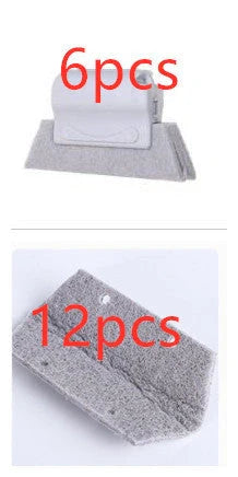 Creative Window Groove Cleaning Gap Brush Slot Cleaner with PP handle in beige, light grey, and blue