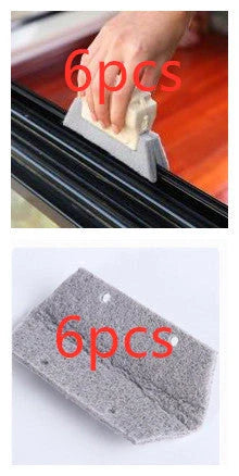 Creative Window Groove Cleaning Gap Brush Slot Cleaner with PP handle in beige, light grey, and blue