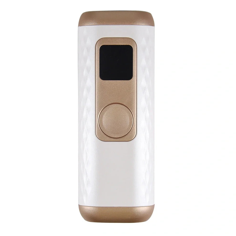 White IPL hair removal device with ice cold function and 5 intensity settings for home use