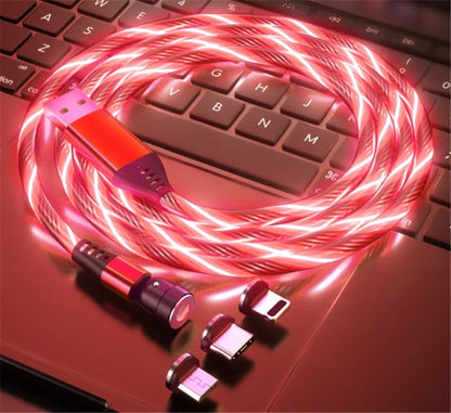 540 Rotate Luminous Magnetic Cable with LED lights and fast charging