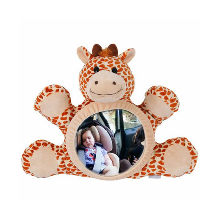 Car safety seat rear view basket mirror with soft flannel cover for baby monitoring