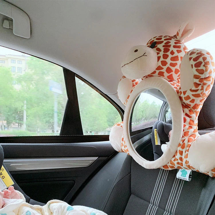 Car safety seat rear view basket mirror with soft flannel cover for baby monitoring