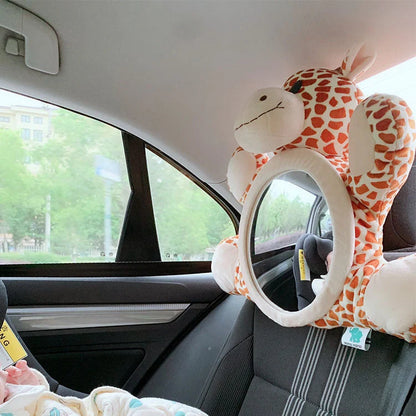 Car safety seat rear view basket mirror with soft flannel cover for baby monitoring