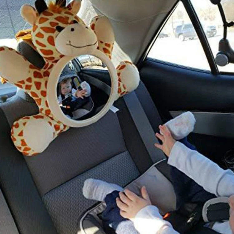 Car safety seat rear view basket mirror with soft flannel cover for baby monitoring