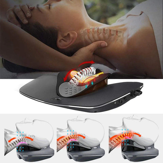 Adjustable Air Soft Brace Neck and Waist Massager in black