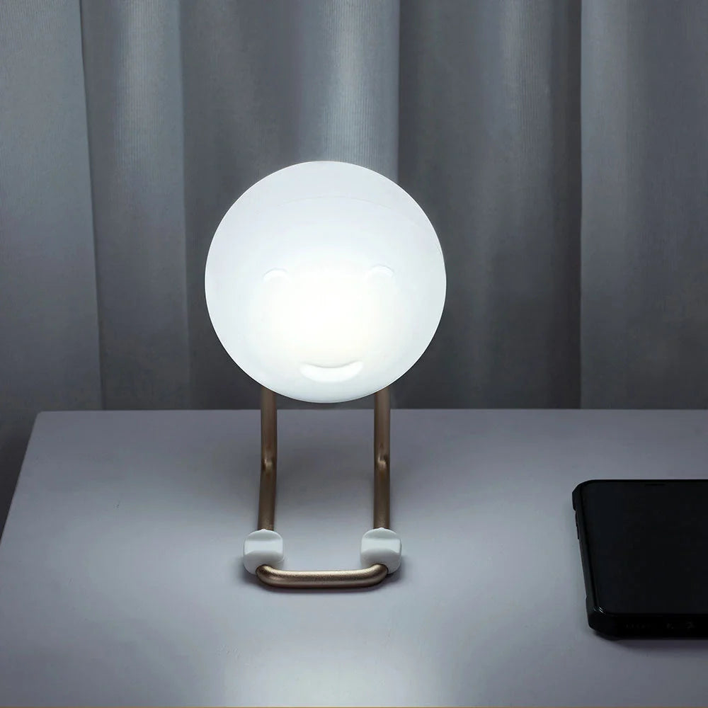 D20 Silicone Nightlight in elegant white with wireless charging capability