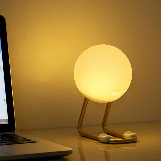 D20 Silicone Nightlight in elegant white with wireless charging capability