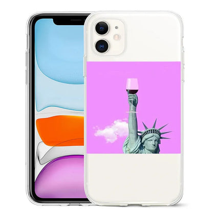 Van Gogh starry night art design on a black TPU iPhone back cover case.