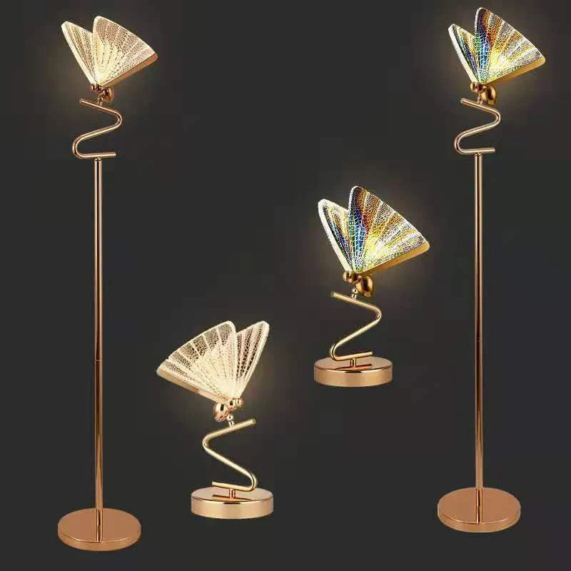 Butterfly Lamp Chandelier with LED lighting in aluminium and acrylic design
