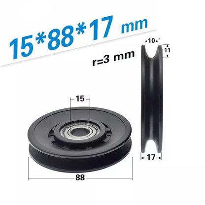 Stainless steel fitness pulley with U over line for smooth furniture movement