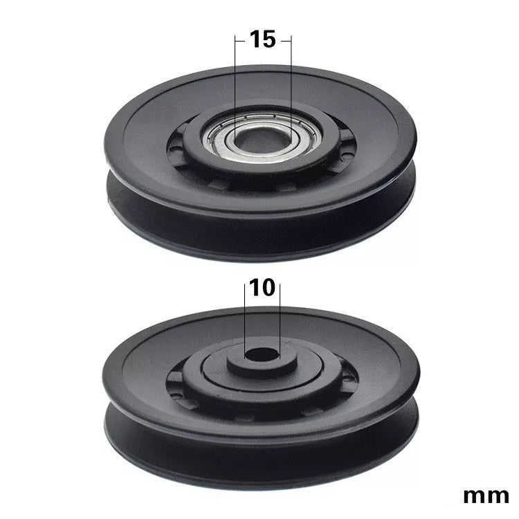 Stainless steel fitness pulley with U over line for smooth furniture movement