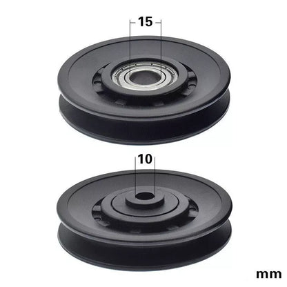 Stainless steel fitness pulley with U over line for smooth furniture movement