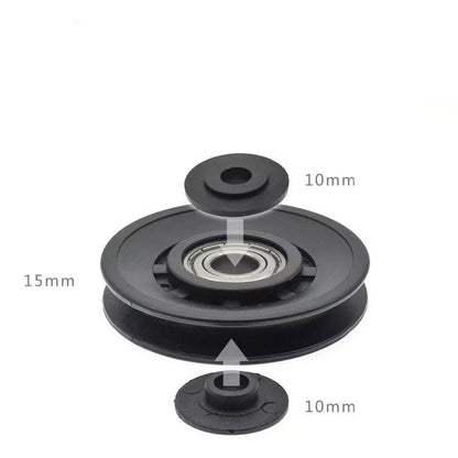 Stainless steel fitness pulley with U over line for smooth furniture movement