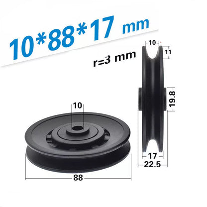 Stainless steel fitness pulley with U over line for smooth furniture movement
