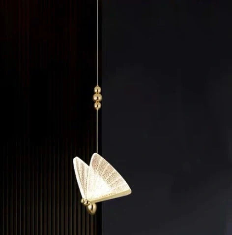 Butterfly Lamp Chandelier with LED lighting in aluminium and acrylic design