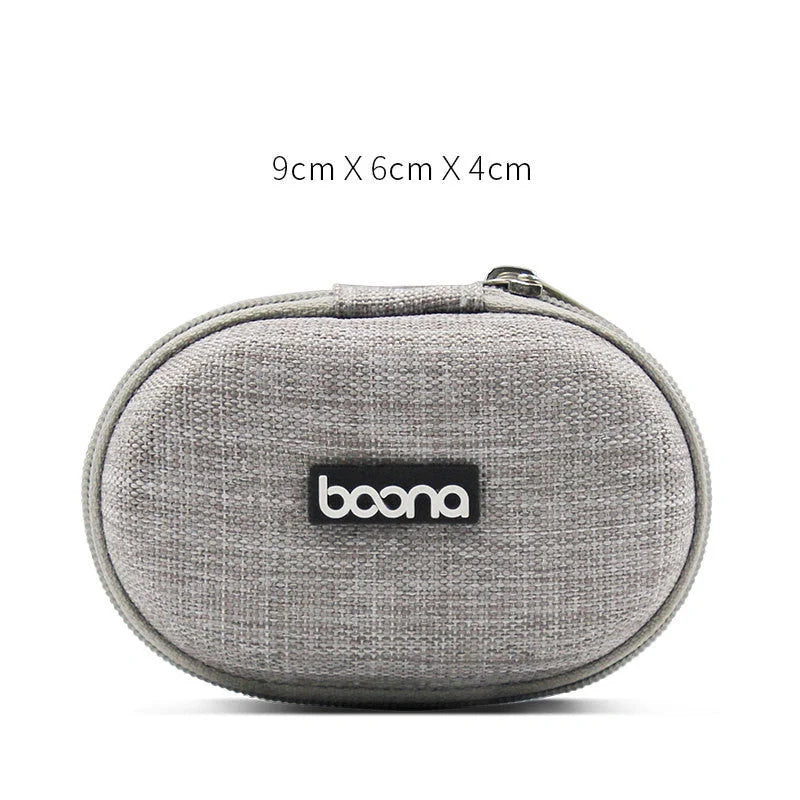 Premium mini protective earphone storage pouch made with durable EVA material in grey and black colors