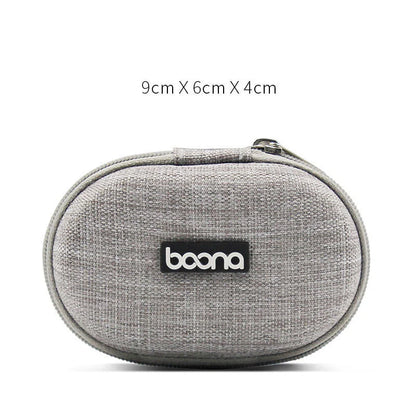 Premium mini protective earphone storage pouch made with durable EVA material in grey and black colors