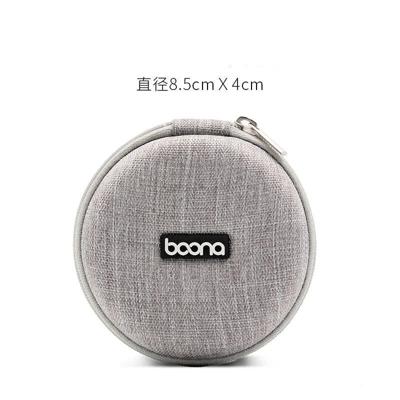 Premium mini protective earphone storage pouch made with durable EVA material in grey and black colors