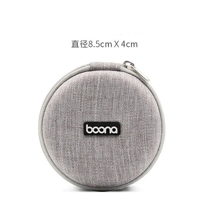 Premium mini protective earphone storage pouch made with durable EVA material in grey and black colors