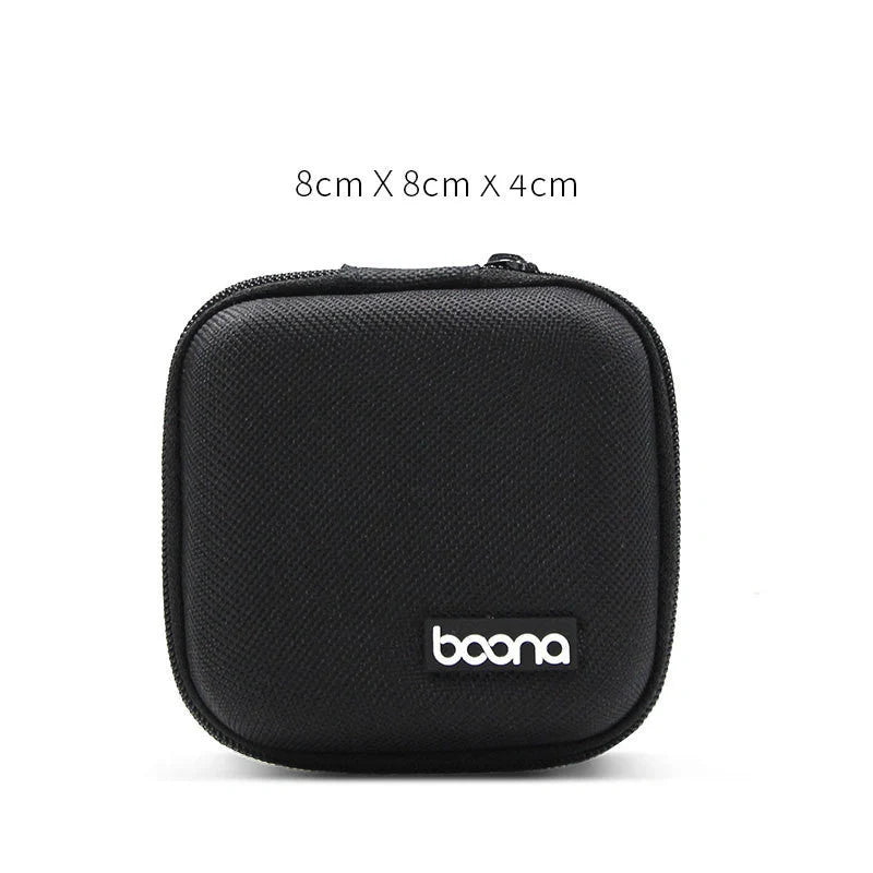 Premium mini protective earphone storage pouch made with durable EVA material in grey and black colors