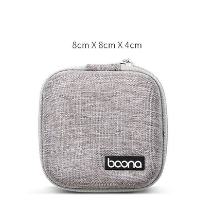Premium mini protective earphone storage pouch made with durable EVA material in grey and black colors
