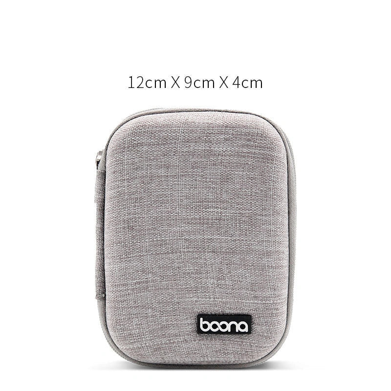 Premium mini protective earphone storage pouch made with durable EVA material in grey and black colors