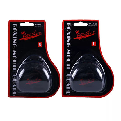 Double-sided silicone mouth guard for basketball and boxing, available in multiple colors and sizes.