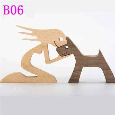 Nordic style wooden office desktop ornament with polished finish and bionic animal design