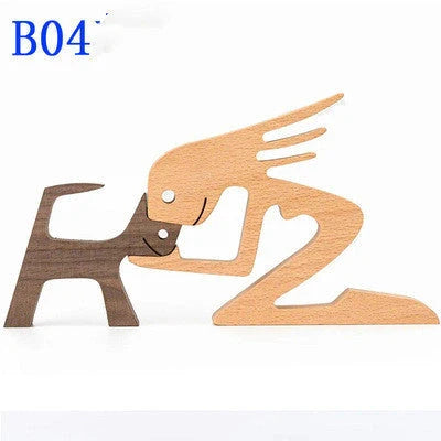 Nordic style wooden office desktop ornament with polished finish and bionic animal design