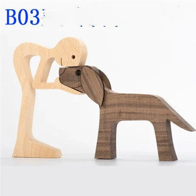 Nordic style wooden office desktop ornament with polished finish and bionic animal design