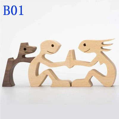 Nordic style wooden office desktop ornament with polished finish and bionic animal design