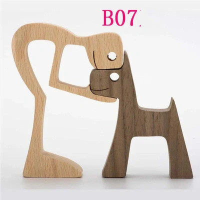 Nordic style wooden office desktop ornament with polished finish and bionic animal design