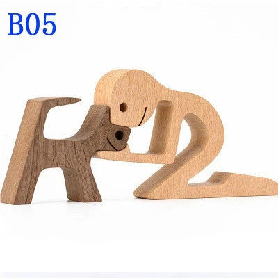 Nordic style wooden office desktop ornament with polished finish and bionic animal design