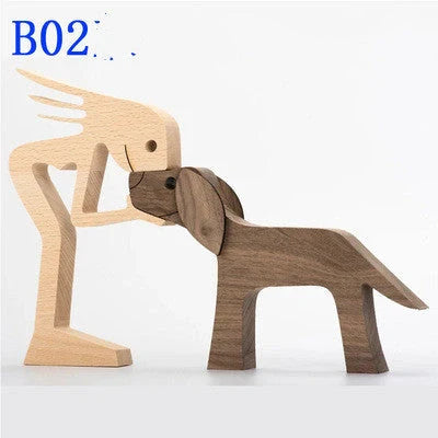 Nordic style wooden office desktop ornament with polished finish and bionic animal design