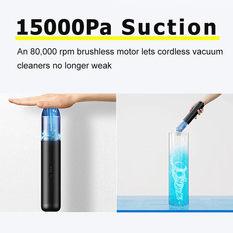 High-power wireless charging small car vacuum cleaner for handheld cars