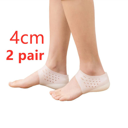 Discreet silicone heel height booster insoles in various colours and sizes for men and women