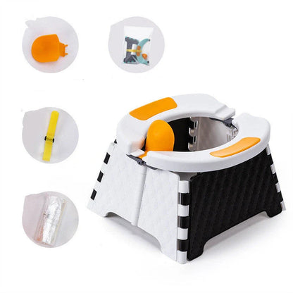Foldable potty seat in various colours, perfect for toddler potty training at home or on travel