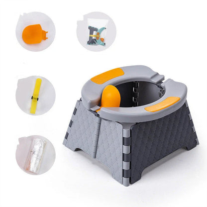 Foldable potty seat in various colours, perfect for toddler potty training at home or on travel