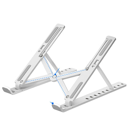 Foldable aluminium alloy laptop stand for notebooks and tablets up to 17.3 inch with non-slip pads