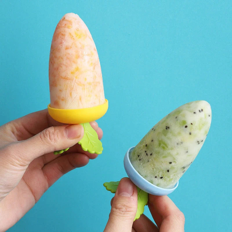 Carrot-shaped silicone ice cream mold for homemade freezer desserts