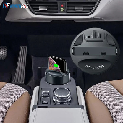 Car Wireless Charging Cup for Samsung phones with USB port